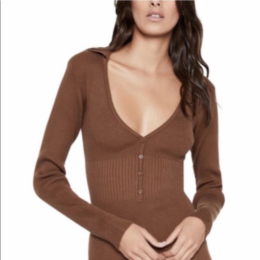Bardot ribbed dress